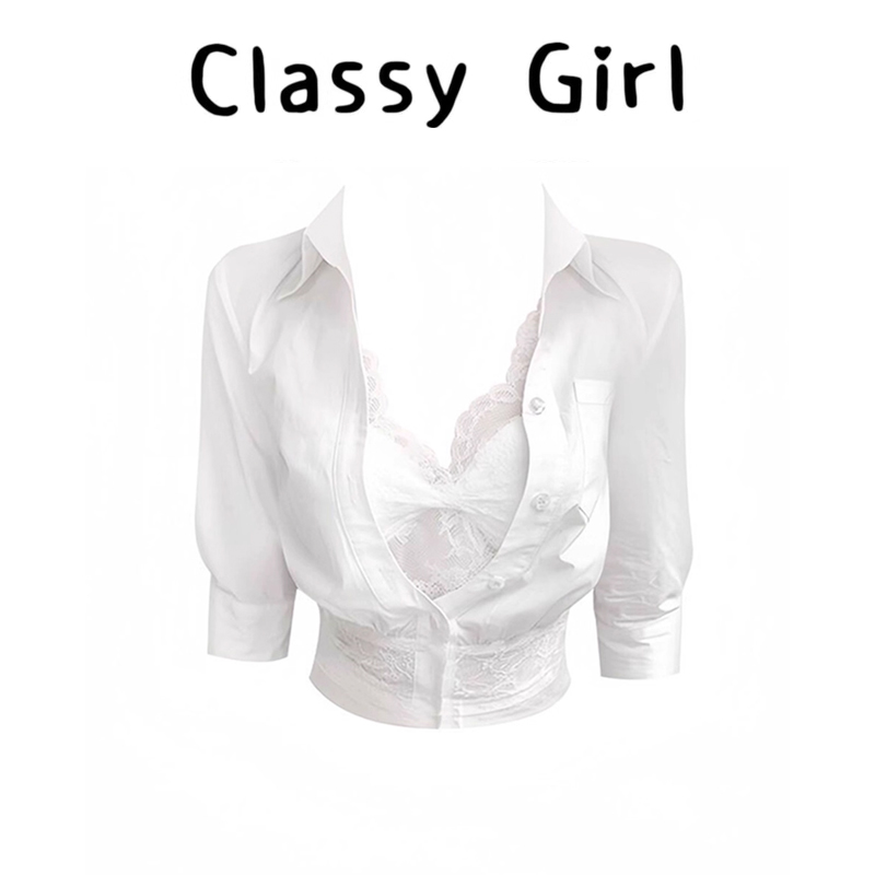 秋冬韩系纯欲新款设计感衬衫上衣