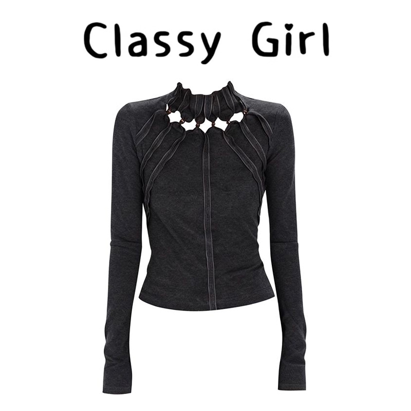 秋冬美式复古辣妹显瘦设计感上衣