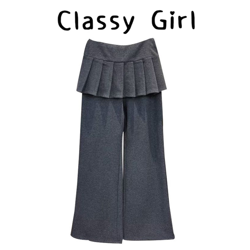 假两件屁帘裙裤休闲裤女2026冬季新款加绒小众百褶裙拼接阔腿裤,女装/女士精品,大码裤装,淘宝优惠券,粉丝福利购,淘宝优惠卷