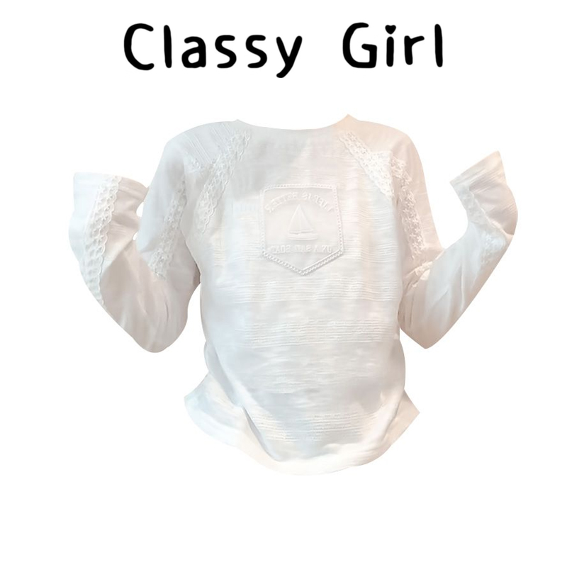 秋冬法式蕾丝正肩t恤显瘦上衣