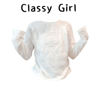 girl 正肩t恤女显瘦内搭打底衫 大码 蕾丝白色长袖 上衣 法式 Classy