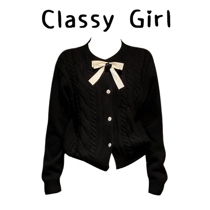 秋冬百搭显瘦气质针织开衫上衣