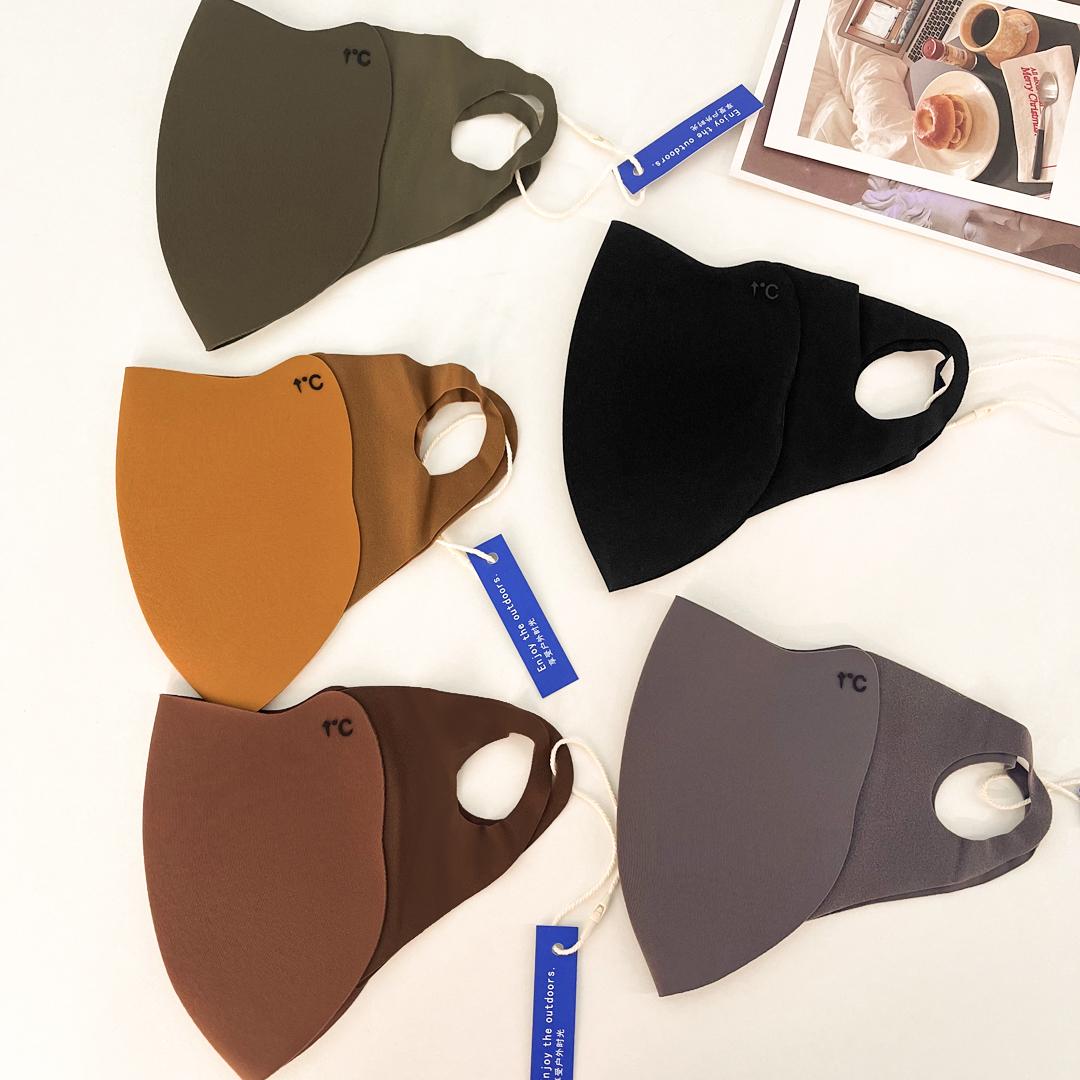 秋冬季海绵立体抗菌保暖口罩无痕高颜值透气骑行时尚面罩可水洗