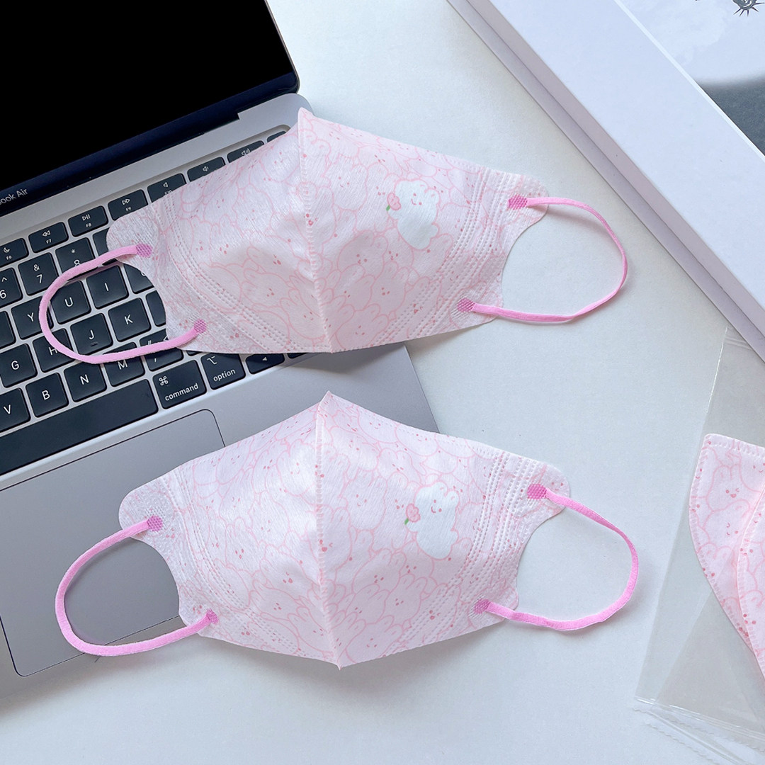 3D立体郁金香小兔子口罩可爱少女心高颜值三层防护透气独立包装,居家日用,口罩,淘宝优惠券,粉丝福利购,淘宝优惠卷