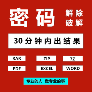 文件密码破解 压缩包 PDF 表格 文档 工作表编辑保护 VBA密码解除