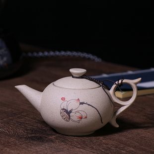 家用茶具粗陶复古仿古功夫小石壶茶壶陶瓷泡茶壶过滤单壶小号迷你
