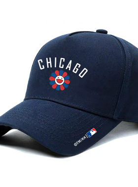 美国棒球东京赛村上隆道奇太阳花棒球帽子防晒遮阳帽子鸭舌帽