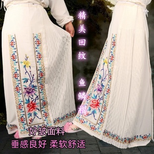 戏曲戏剧花旦小姐青衣舞台演出服装戏服裙回纹鱼鳞褶彩花腰包裙子