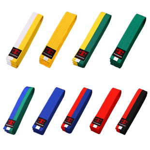 跆拳道腰带道带绣字定制带子白黄带黄绿带绿蓝红黑带儿童色带考级