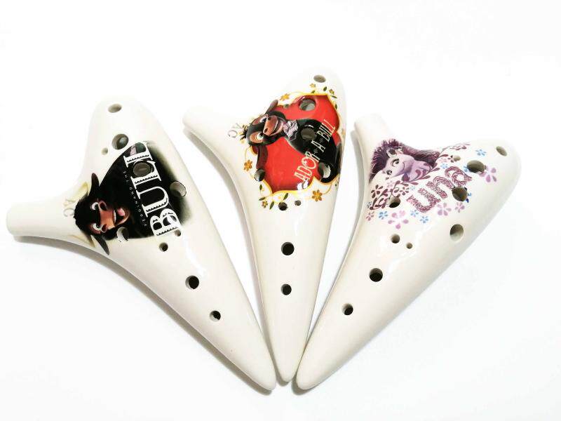 游学志12ac公牛釉陶笛专业演奏乐器学生儿童初学12孔陶埙中音c调