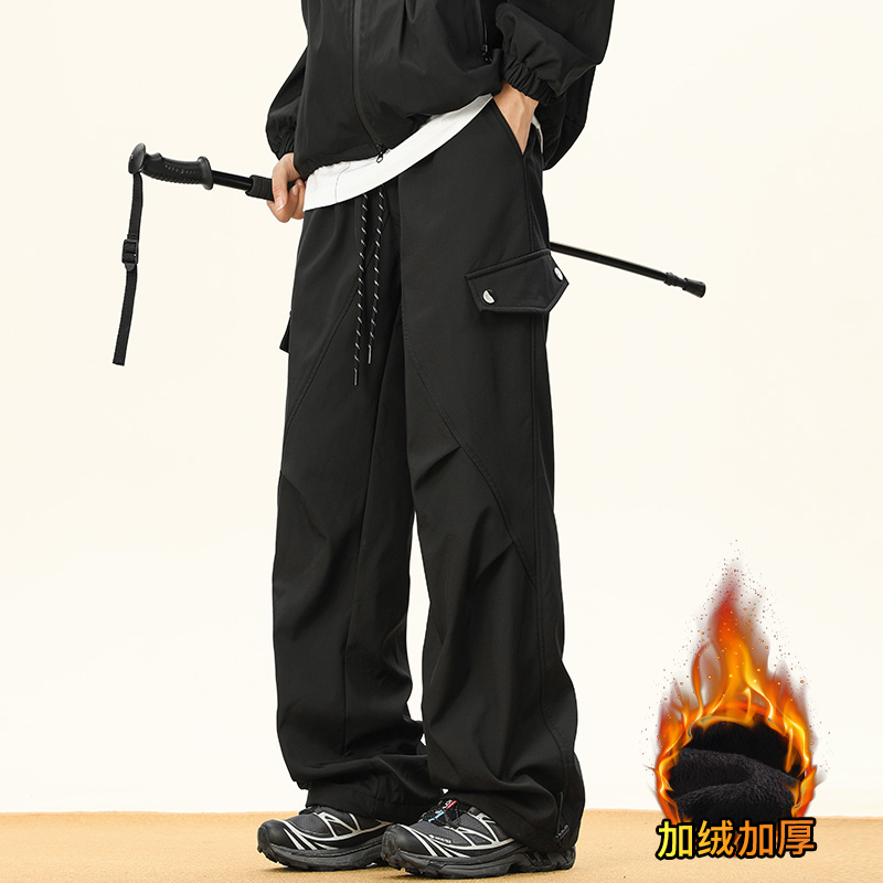 工装冲锋裤男秋冬季加绒加厚保暖