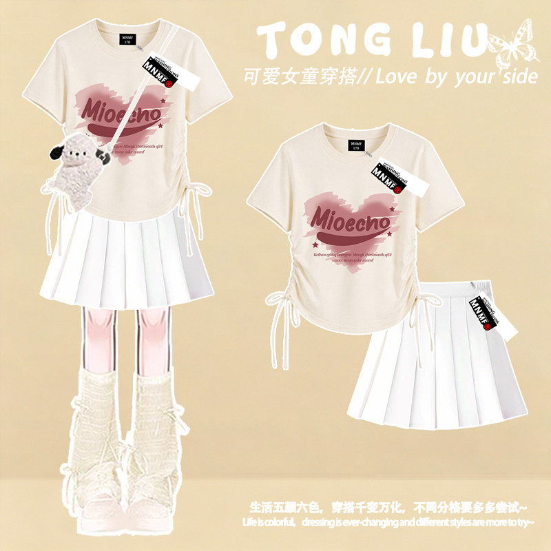 女童夏季纯棉休闲套装