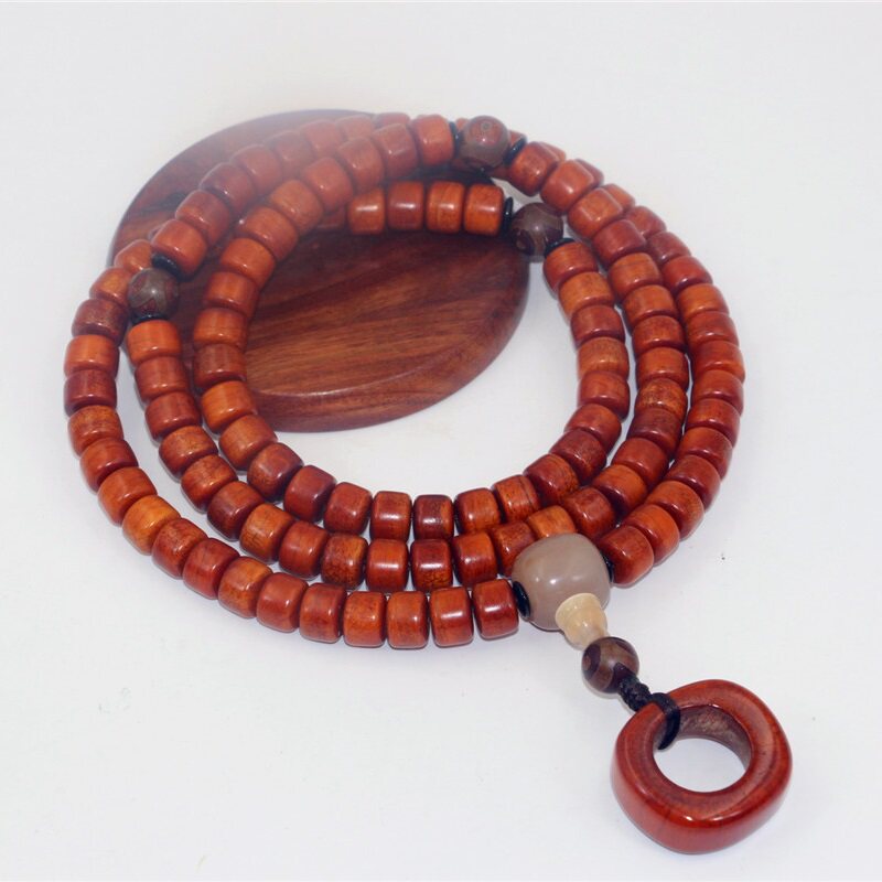 正品西藏做旧老牦牛骨项链108颗佛珠念珠男款项链把件高档配饰品