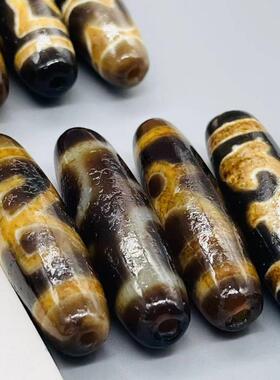 玛瑙老天珠虎牙一三五眼吊坠项坠