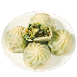 水晶薄皮素包子素菜速冻早餐速食食品半成品香辣粉丝包小笼包灌汤