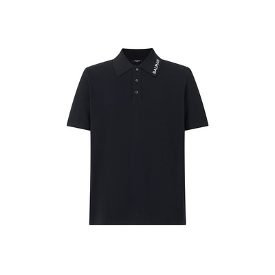 BALMAIN巴尔曼新款男士经典纯色棉质短袖商务休闲Polo衫T恤上衣