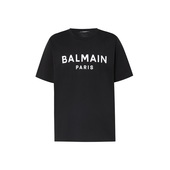 BALMAIN巴尔曼24春夏新品 棉质T恤衫 男女同款 白色字母logo圆领短袖