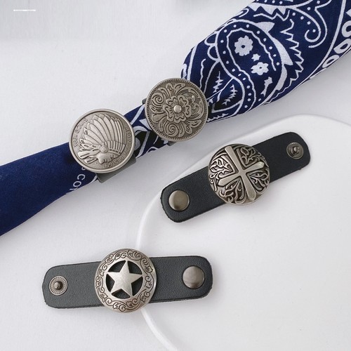 网红时尚时尚皮扣男女士围巾领巾方巾秋冬 复古文艺丝巾皮扣女