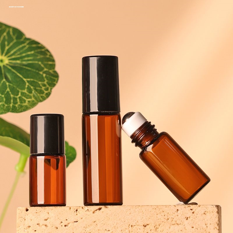 香水瓶滚珠分装瓶油瓶避光精油旅行便携式玻璃空瓶1-5ml走珠小样