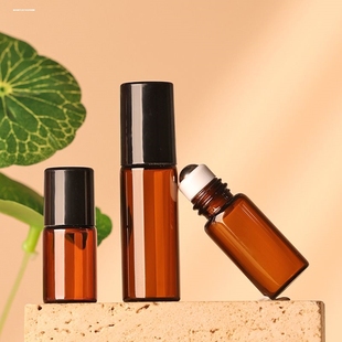 香水瓶滚珠分装瓶油瓶避光精油旅行便携式玻璃空瓶1-5ml走珠小样