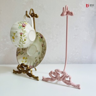 咖啡杯架子欧式 铁艺家用杯碟收纳挂架客厅餐桌水杯杯子置物架 法式