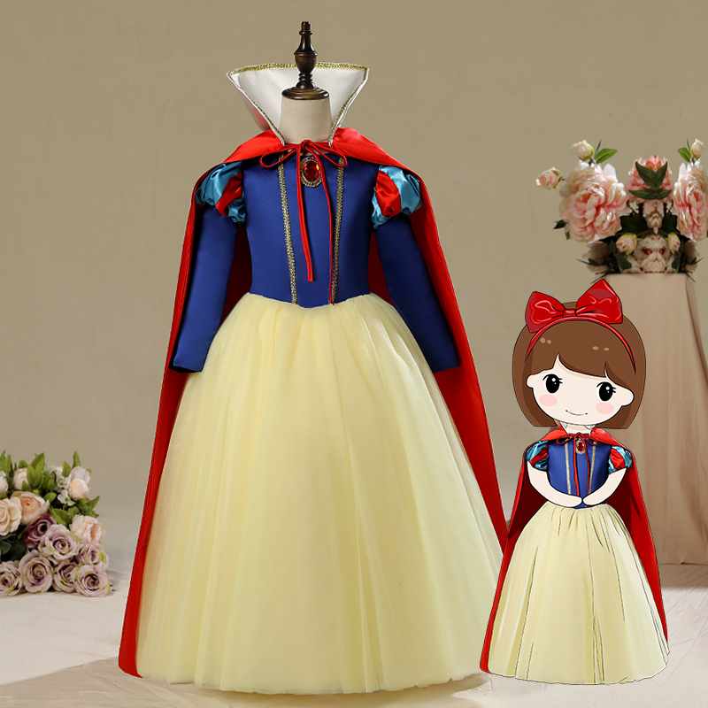 女童白雪公主裙儿童演出服装连衣裙生日礼服蓬蓬裙洋气2023新款