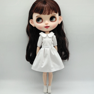 ob24 小布blythe娃衣 azone 纯白百搭连衣裙 手作娃衣 licca