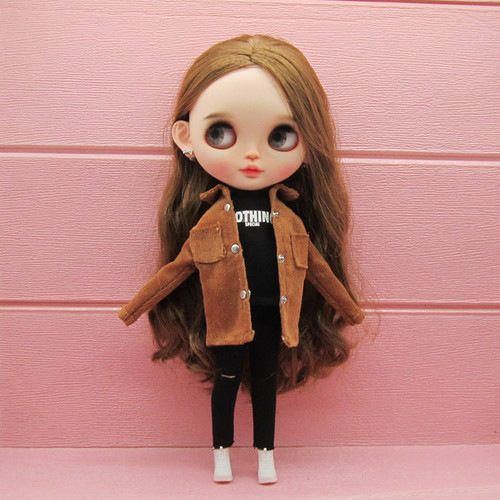 blythe小布娃衣ob24 ob27芭可比儿 azone licca带兜衬衣 手作娃衣