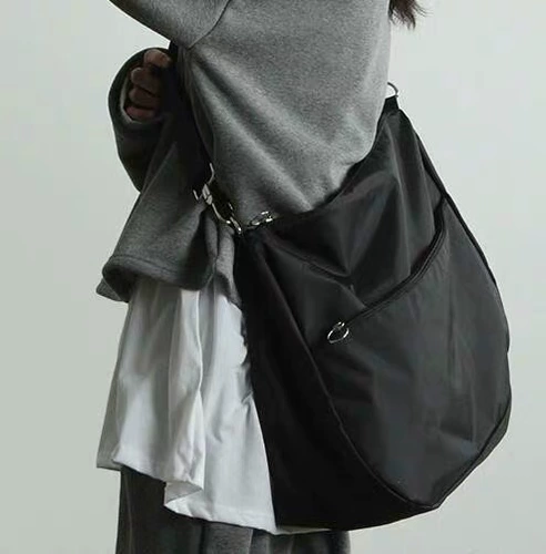 Кольцо с молнией, вместительная и большая квадратная сумка на одно плечо, ткань оксфорд, в корейском стиле, простой и элегантный дизайн