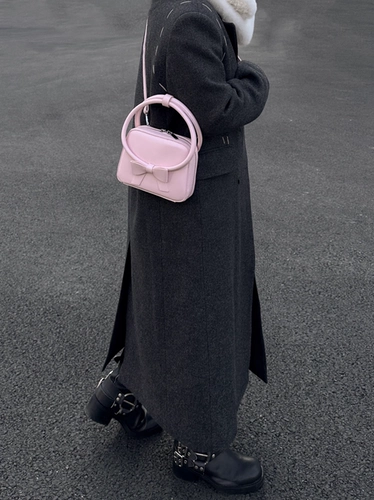 Милая модная универсальная маленькая квадратная сумка на одно плечо с бантиком