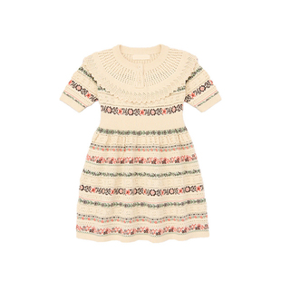 Choice.i 女童mp田园风重工高定手勾拼接针织连衣裙 Girl