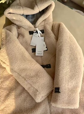 Choice.i Girl 女童大童 小羊驼绒 冬日超大毛领夹棉连帽大衣外套