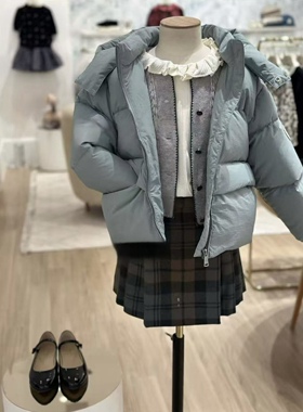 Choice.i Girl bp 女童蓝色连帽羽绒服儿童白鸭绒保暖外套