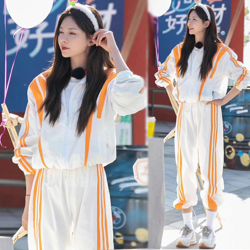 沈梦辰同款运动套装女春秋班服初学生校服