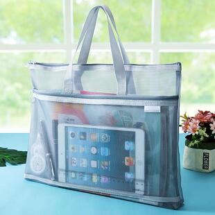 透明素雅手提袋产检病历资料袋孕妈孕检档案袋学生手拎补习袋加厚