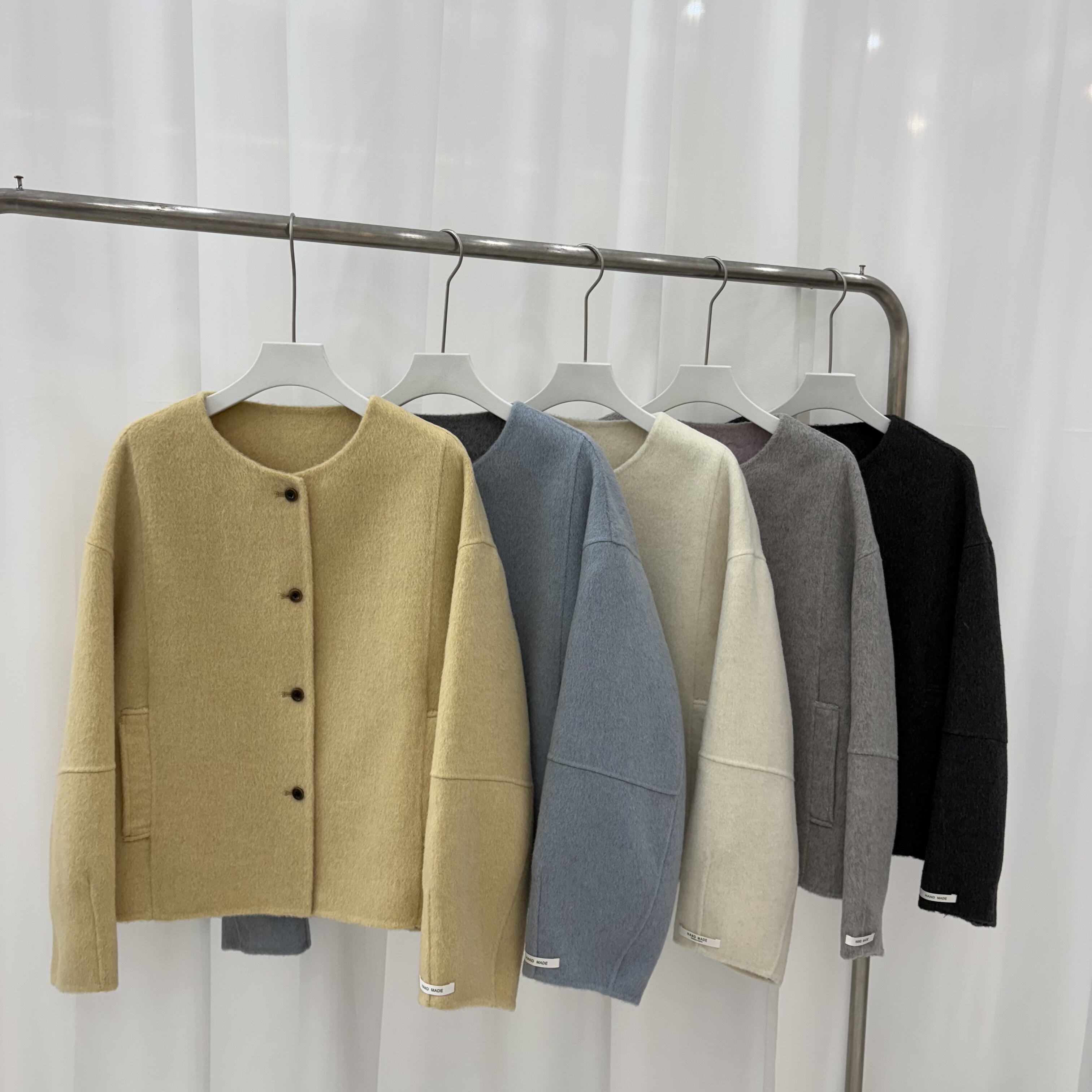 双面羊绒大衣女短款2025秋冬新款韩版圆领宽松显瘦小个子羊毛外套,女装/女士精品,毛呢外套,淘宝优惠券,粉丝福利购,淘宝优惠卷