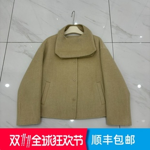 韩版双面羊绒大衣短款女25秋冬新款宽松显瘦小个子羊毛外套配包包