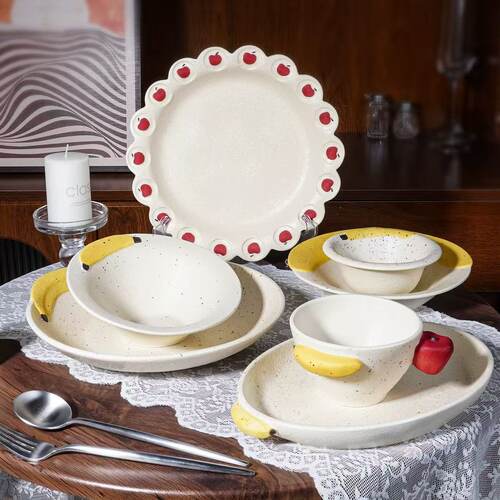 香蕉苹果可爱水果造型陶瓷咖啡杯碟下午茶杯子卡通创意餐具