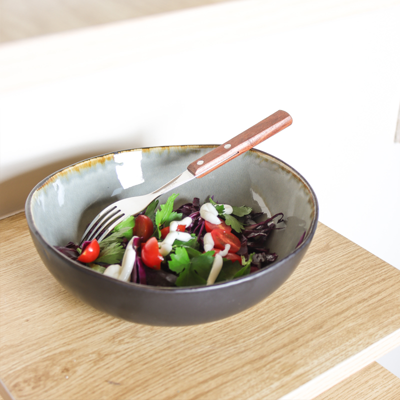 冰裂釉好看大众沙拉碗碗盘