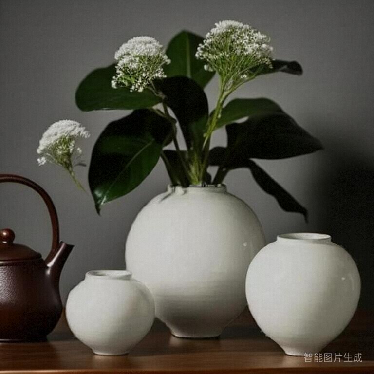 瑕疵品手工陶瓷创意复古花瓶白色陶艺摆件禅意插花干花民宿装饰品