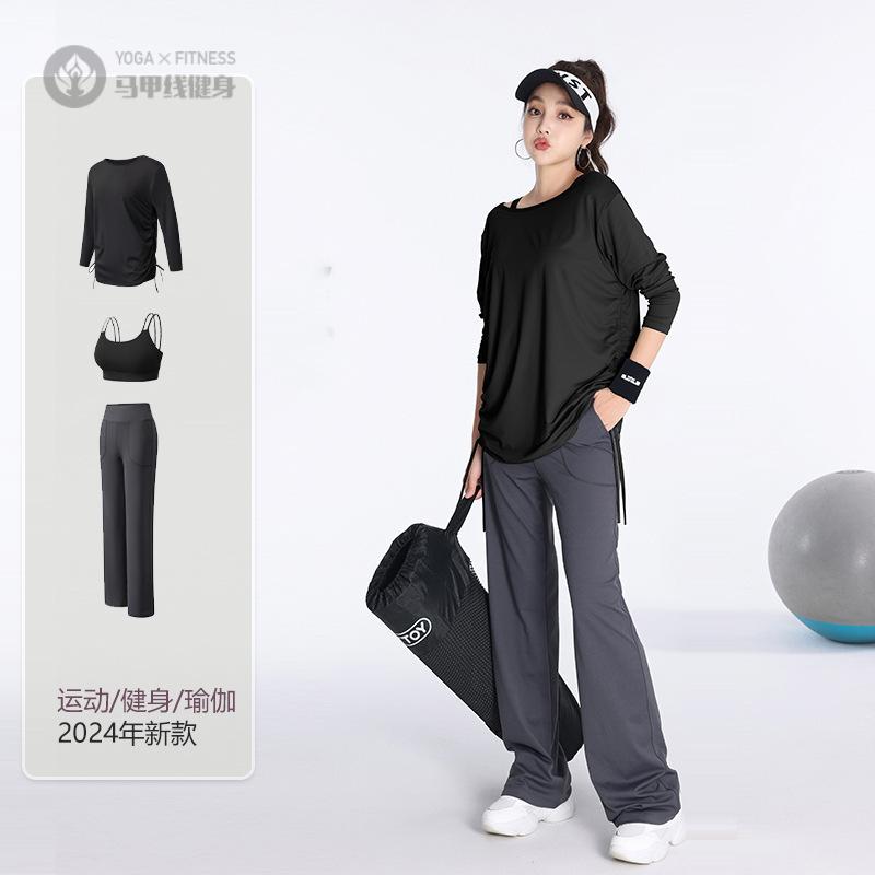 瑜伽服大码宽松胖MM速干运动套装
