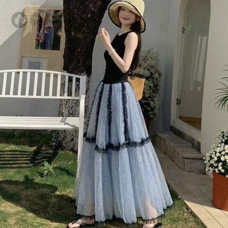 蕾丝花边植绒波点网纱蓬蓬蛋糕女