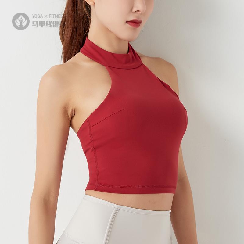 挂脖运动内衣女瑜伽吊带背心带