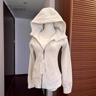 开衫即墨卫衣修身正肩外套女款春秋季连帽衫收腰短款上衣2025新款