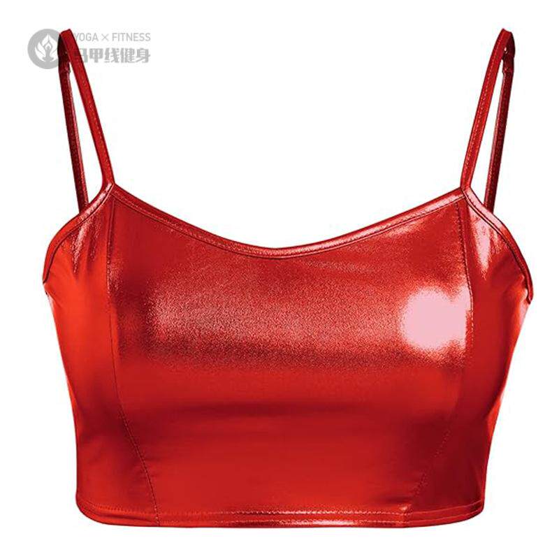 2025新款皮革裹胸美背吊带背心时尚百搭胸露脐辣妹夜店女内衣泳衣
