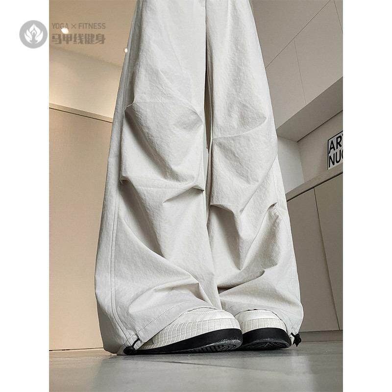 美式工装裤女夏季薄款酷飒风高腰显瘦宽松阔腿裤束脚休闲速干裤子