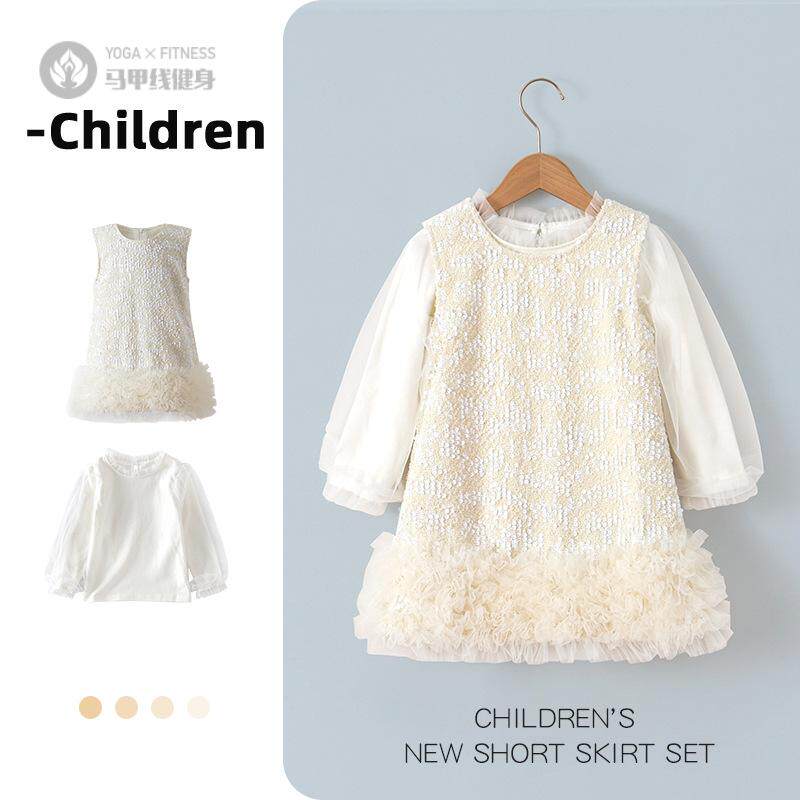 女童亮片uu连衣裙2025春季新品宝宝洋气节日礼服背心裙