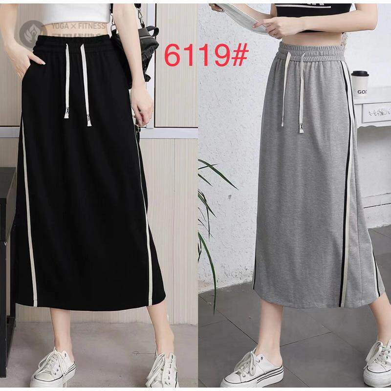卫衣棉裙拼色A字裙女2025新款中长款休闲百搭半身裙松紧腰长裙子
