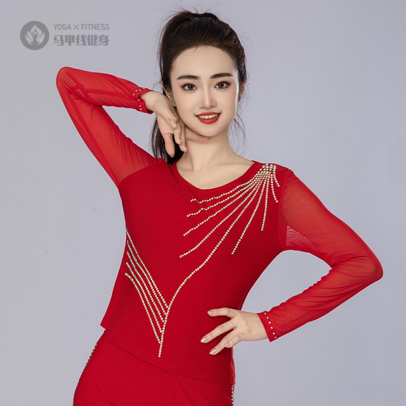 拉丁舞女秋冬新款水兵风长袖｜