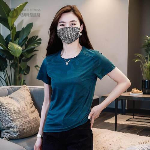 夏季网眼速干女短袖运动上衣